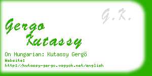gergo kutassy business card