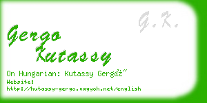 gergo kutassy business card
